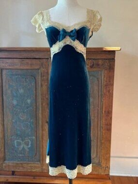 Vintage Betsey Johnson Velvet & Lace Dress